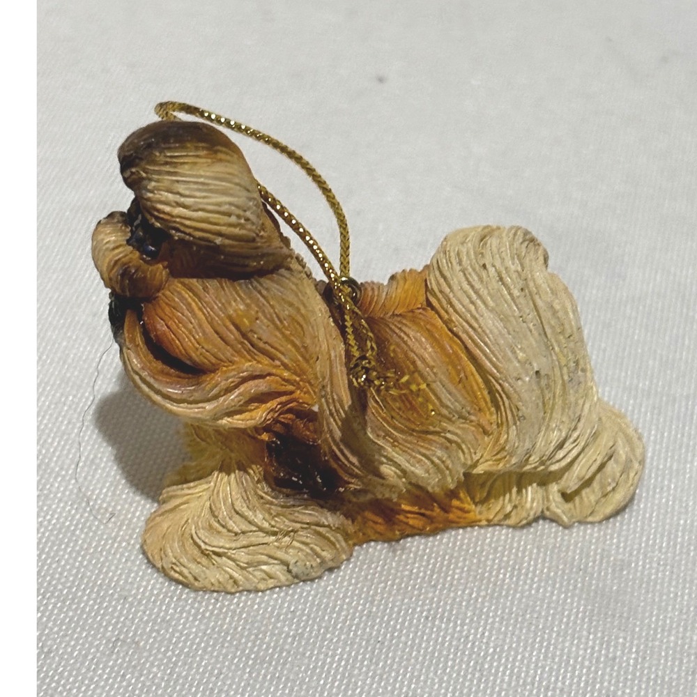 Miniature Shih Tzu Dog Christmas Ornament Figurine gift tag collector pets